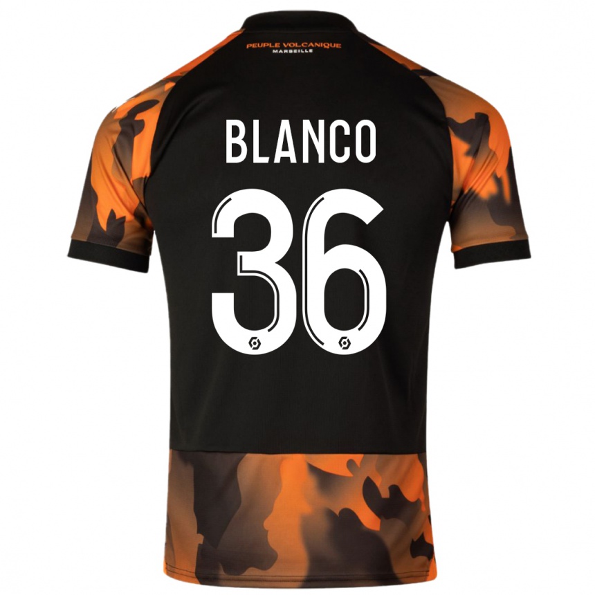 Enfant Football Maillot Ruben Blanco #36 Noir Orange Troisieme 2023/24 Canada