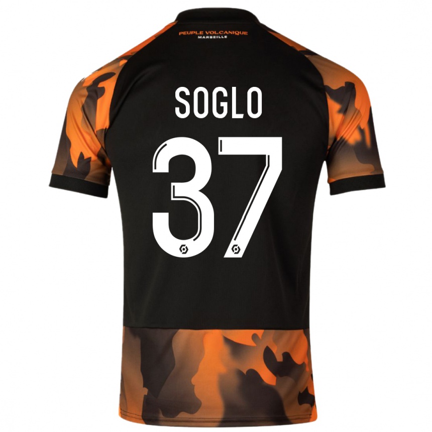 Kids  Emran Soglo #37 Black Orange Third Jersey 2023/24 T-Shirt Canada