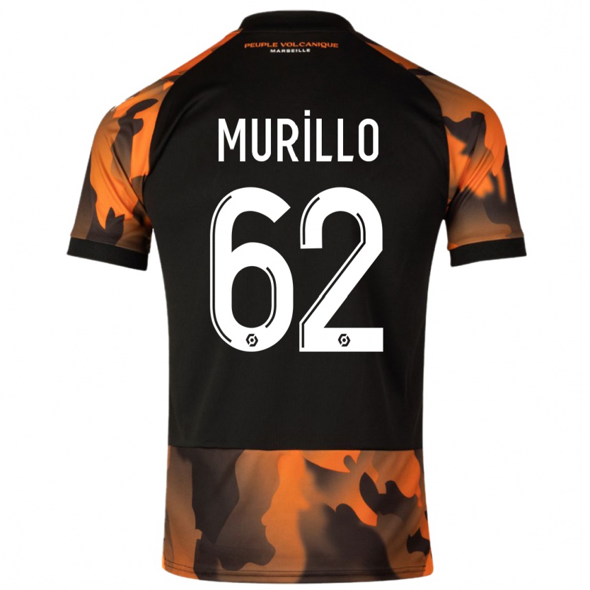 Kids  Amir Murillo #62 Black Orange Third Jersey 2023/24 T-Shirt Canada