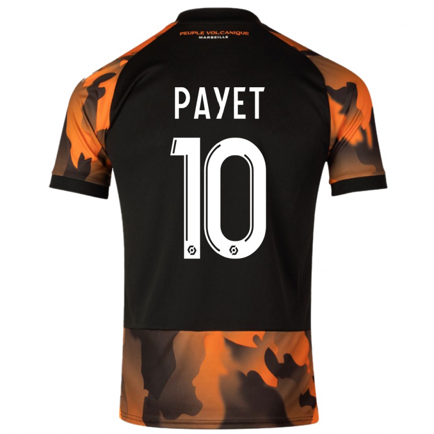 Kids  Dimitri Payet #10 Black Orange Third Jersey 2023/24 T-Shirt Canada