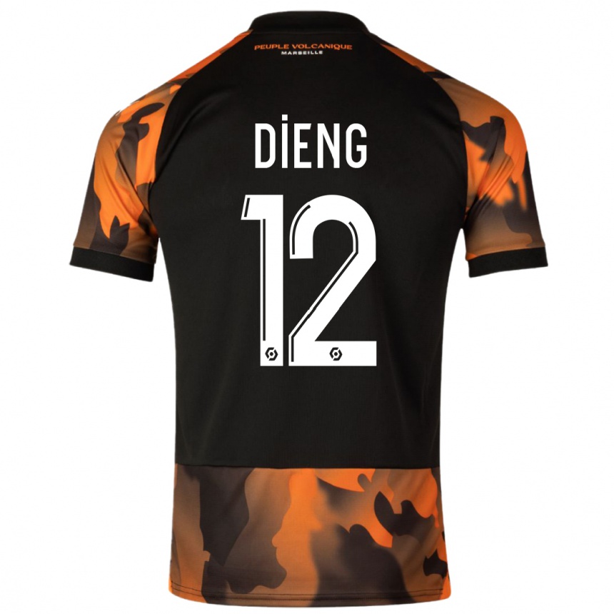 Kids  Bamba Dieng #12 Black Orange Third Jersey 2023/24 T-Shirt Canada