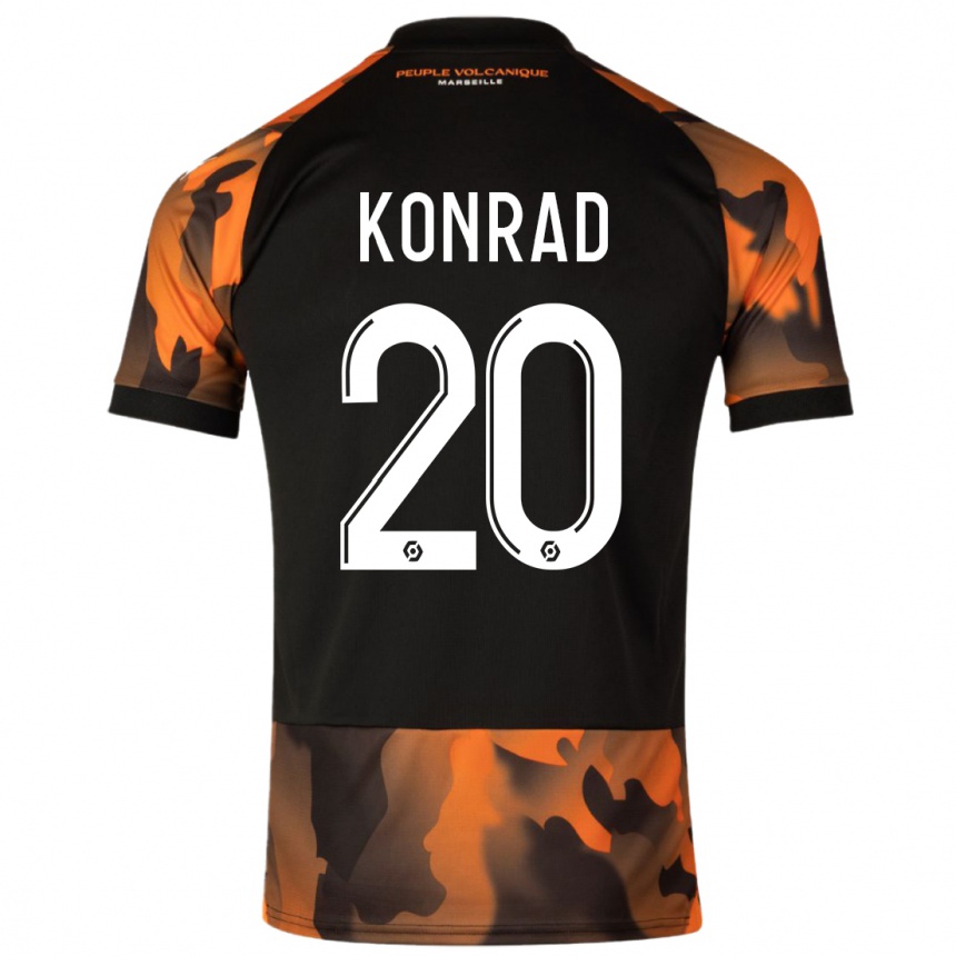 Kids  Konrad De La Fuente #20 Black Orange Third Jersey 2023/24 T-Shirt Canada