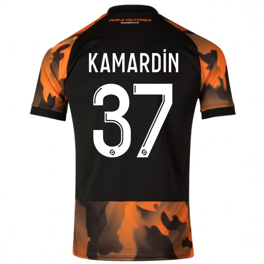 Kids Aaron Kamardin #37 Black Orange Third Jersey 2023/24 T-Shirt Canada