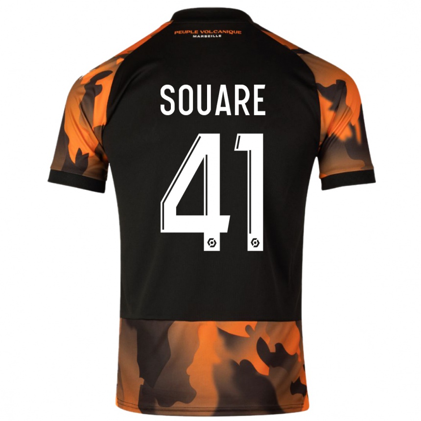 Kids  Cheick Souare #41 Black Orange Third Jersey 2023/24 T-Shirt Canada