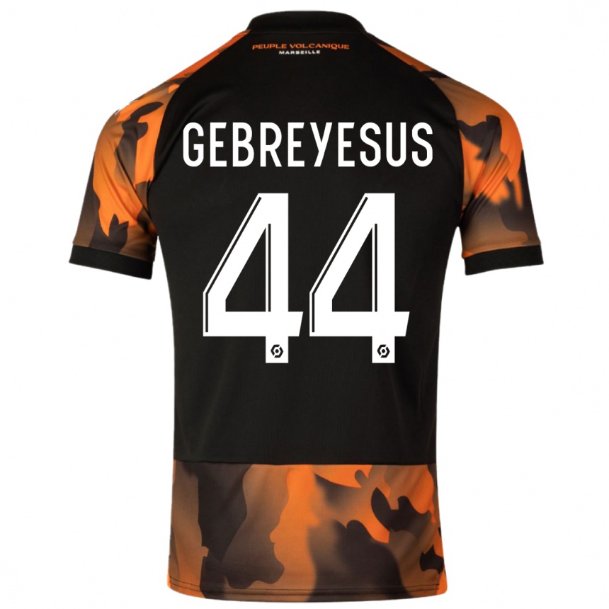 Kids Esey Gebreyesus #44 Black Orange Third Jersey 2023/24 T-Shirt Canada