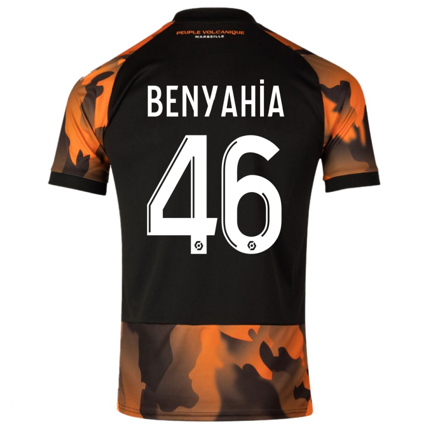 Kids  Aylan Benyahia-Tani #46 Black Orange Third Jersey 2023/24 T-Shirt Canada