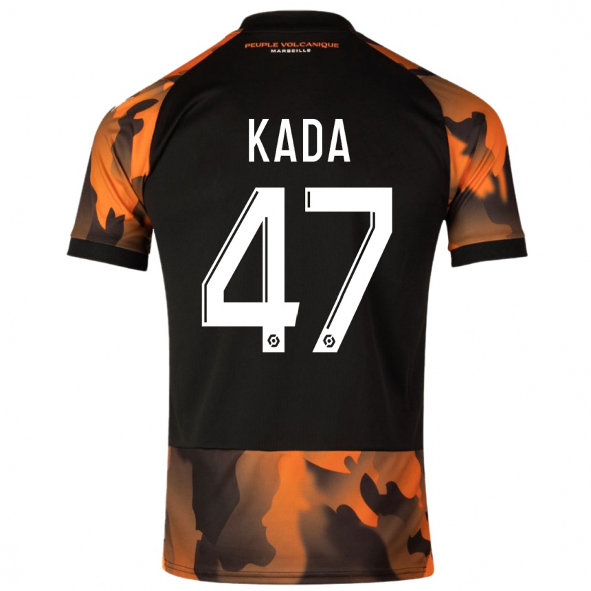 Kids Joakim Kada #47 Black Orange Third Jersey 2023/24 T-Shirt Canada