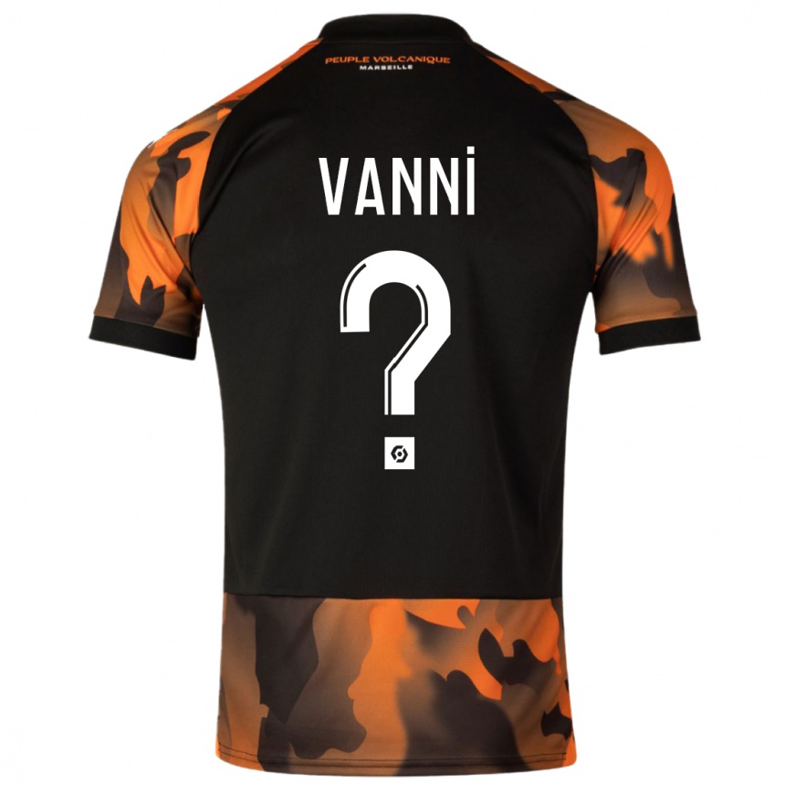 Kids  Fabio Vanni #0 Black Orange Third Jersey 2023/24 T-Shirt Canada