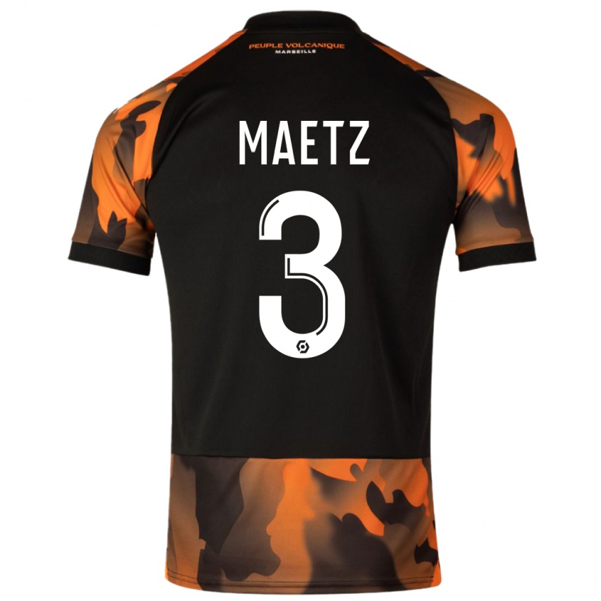 Kids Agathe Maetz #3 Black Orange Third Jersey 2023/24 T-Shirt Canada