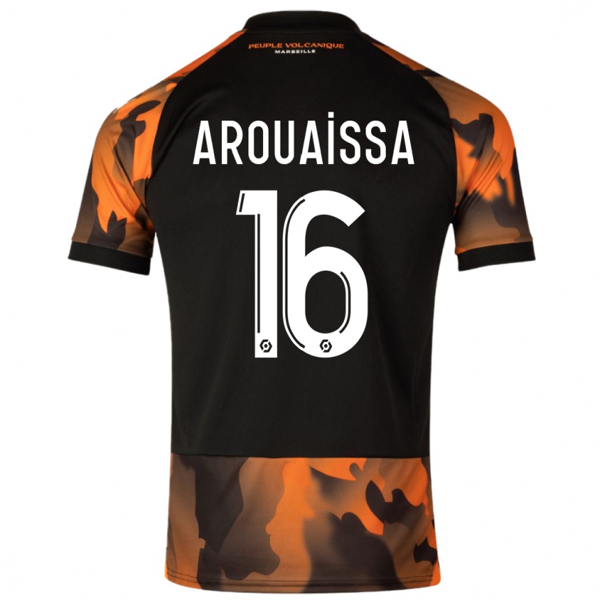 Kids Ines Arouaissa #16 Black Orange Third Jersey 2023/24 T-Shirt Canada