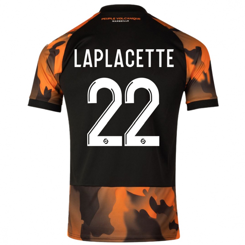 Kids  Tess Laplacette #22 Black Orange Third Jersey 2023/24 T-Shirt Canada