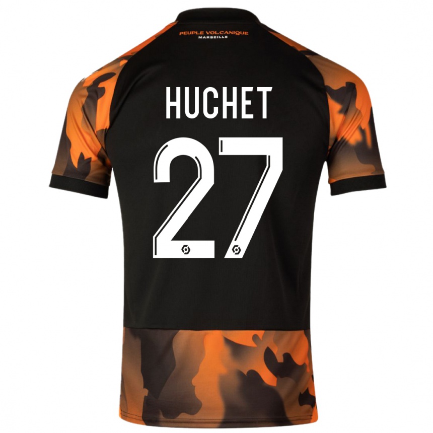 Kids  Sarah Huchet #27 Black Orange Third Jersey 2023/24 T-Shirt Canada