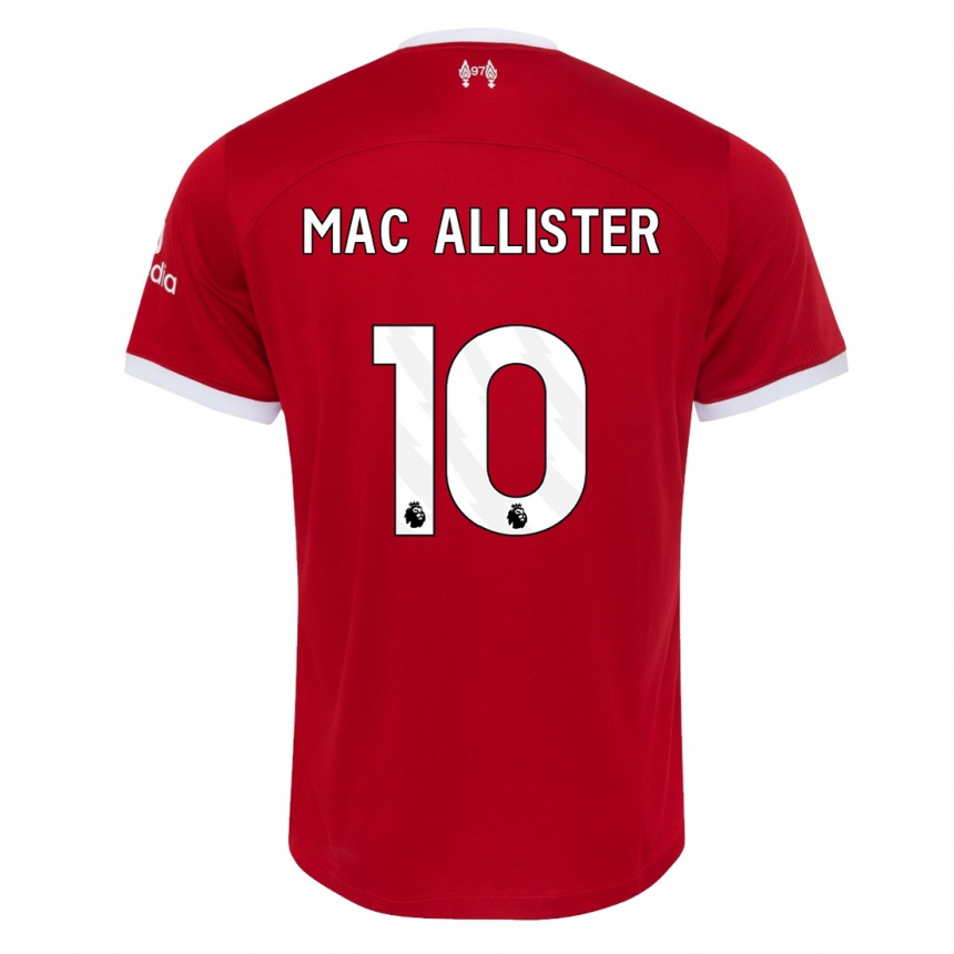 Men  Alexis Mac Allister #10 Red Home Jersey 2023/24 T-Shirt Canada