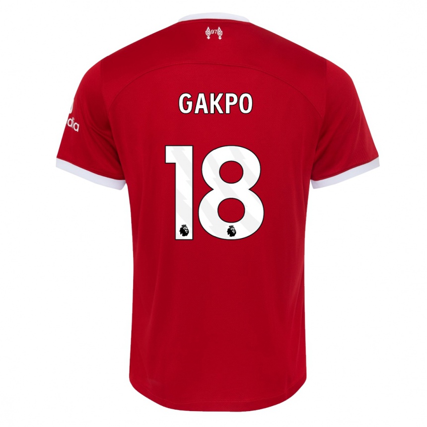 Men  Cody Gakpo #18 Red Home Jersey 2023/24 T-Shirt Canada