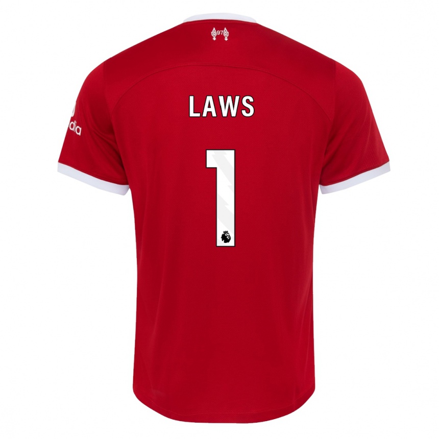 Men  Rachael Laws #1 Red Home Jersey 2023/24 T-Shirt Canada