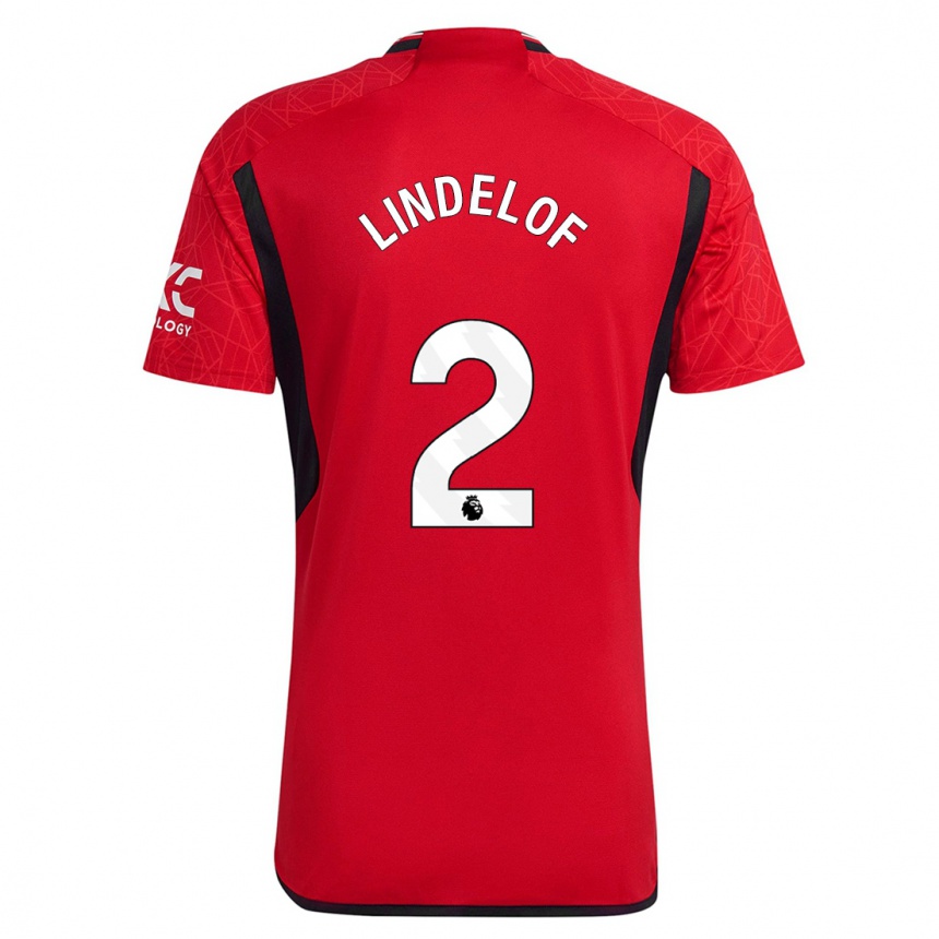 Homme Football Maillot Victor Lindelof #2 Rouge Tenues Domicile 2023/24 Canada