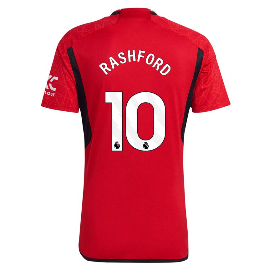 Men  Marcus Rashford #10 Red Home Jersey 2023/24 T-Shirt Canada