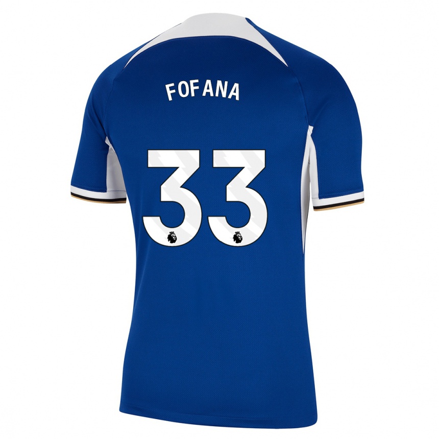 Men  Wesley Fofana #33 Blue Home Jersey 2023/24 T-Shirt Canada