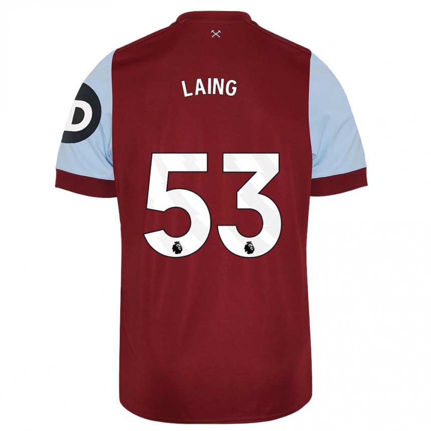 Men  Levi Laing #53 Maroon Home Jersey 2023/24 T-Shirt Canada