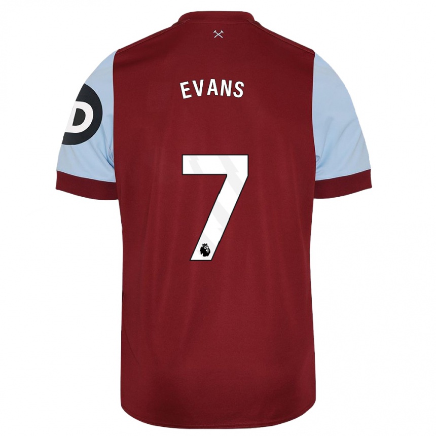 Men  Lisa Evans #7 Maroon Home Jersey 2023/24 T-Shirt Canada