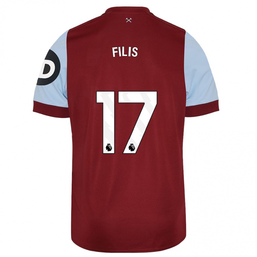 Men  Melisa Filis #17 Maroon Home Jersey 2023/24 T-Shirt Canada