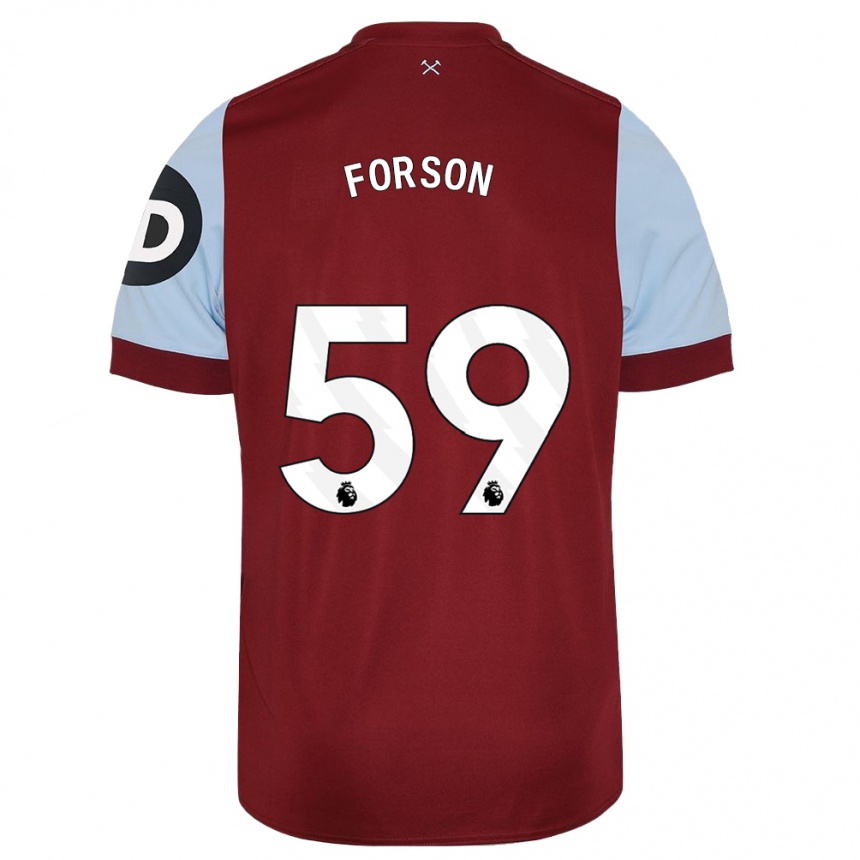 Men  Keenan Forson #59 Maroon Home Jersey 2023/24 T-Shirt Canada