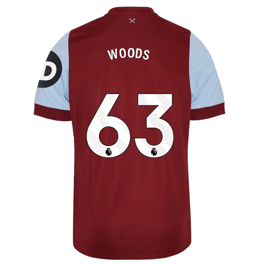 Homme Football Maillot Archie Woods #63 Bordeaux Tenues Domicile 2023/24 Canada