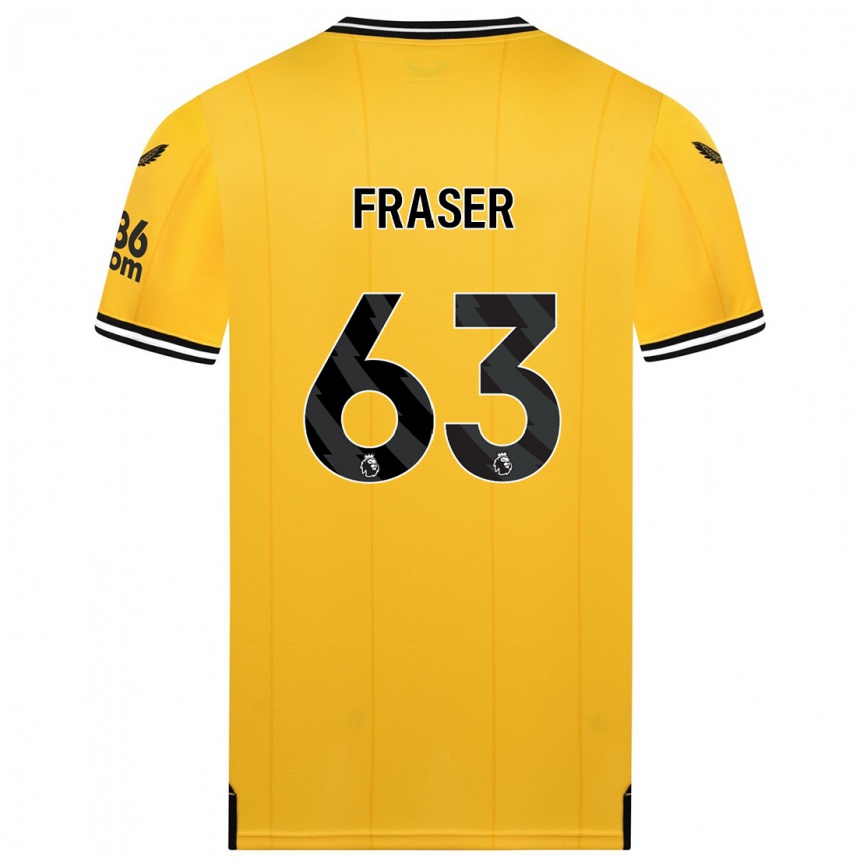 Men  Nathan Fraser #63 Yellow Home Jersey 2023/24 T-Shirt Canada