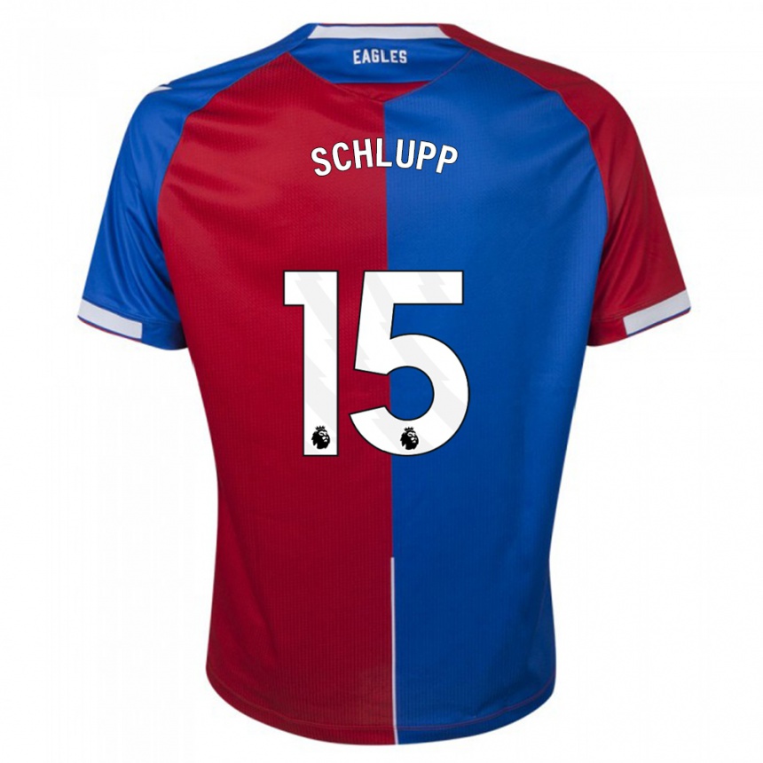 Men  Jeffrey Schlupp #15 Red Blue Home Jersey 2023/24 T-Shirt Canada