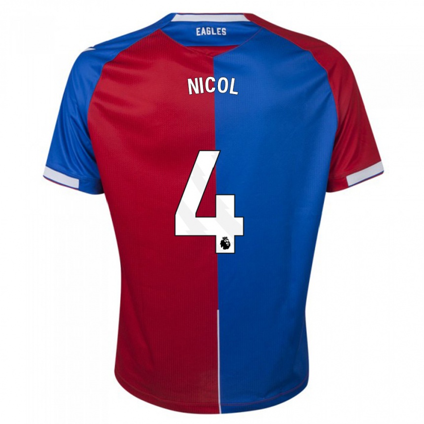 Homme Football Maillot Leigh Nicol #4 Rouge Bleu Tenues Domicile 2023/24 Canada