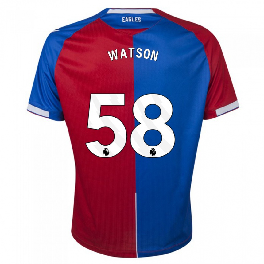 Homme Football Maillot Noah Watson #58 Rouge Bleu Tenues Domicile 2023/24 Canada