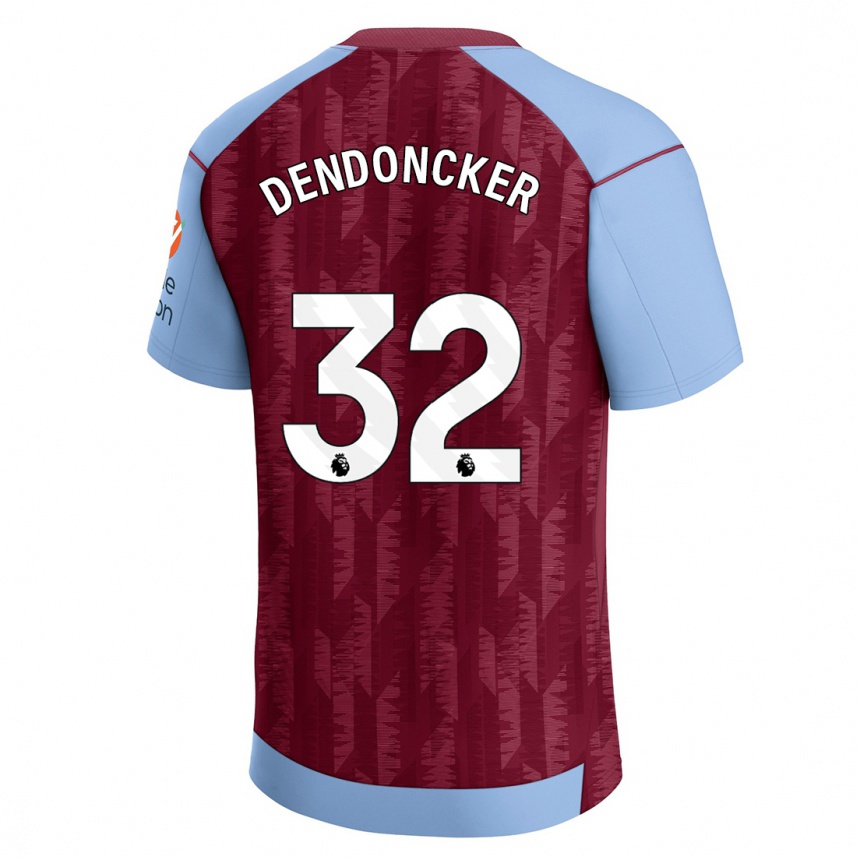 Men  Leander Dendoncker #32 Claret Blue Home Jersey 2023/24 T-Shirt Canada