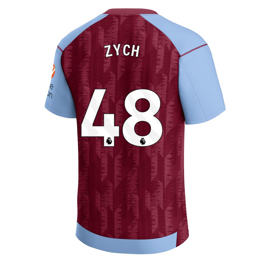 Men  Oliwier Zych #48 Claret Blue Home Jersey 2023/24 T-Shirt Canada