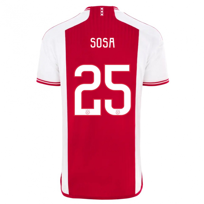 Homme Football Maillot Borna Sosa #25 Rouge Blanc Tenues Domicile 2023/24 Canada