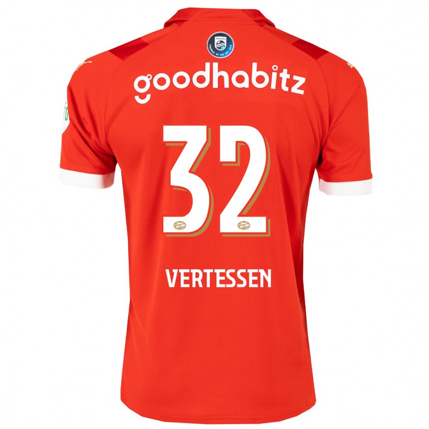 Men  Yorbe Vertessen #32 Red Home Jersey 2023/24 T-Shirt Canada