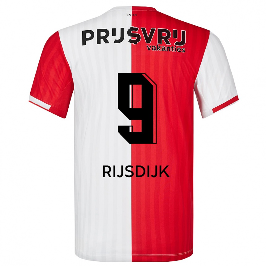 Men  Pia Rijsdijk #9 Red White Home Jersey 2023/24 T-Shirt Canada