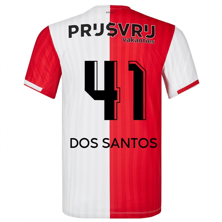 Men  Giuliany Ben-David Dos Santos #41 Red White Home Jersey 2023/24 T-Shirt Canada