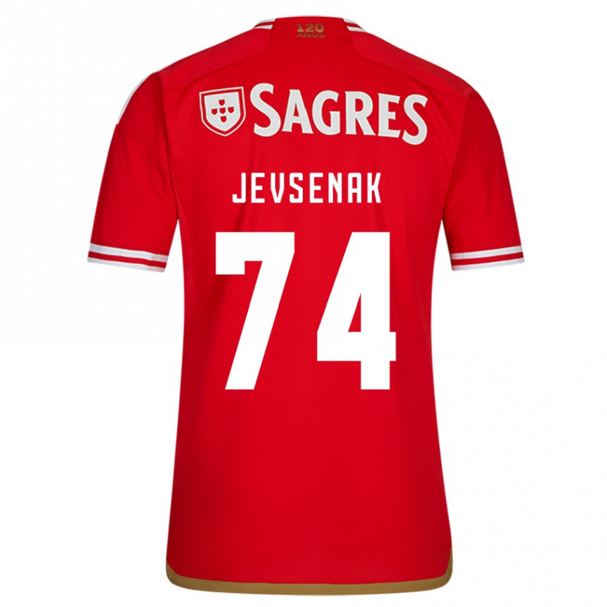 Men  Zan Jevsenak #74 Red Home Jersey 2023/24 T-Shirt Canada