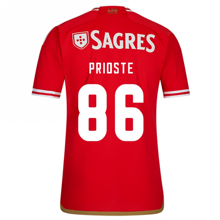 Men  Diogo Prioste #86 Red Home Jersey 2023/24 T-Shirt Canada