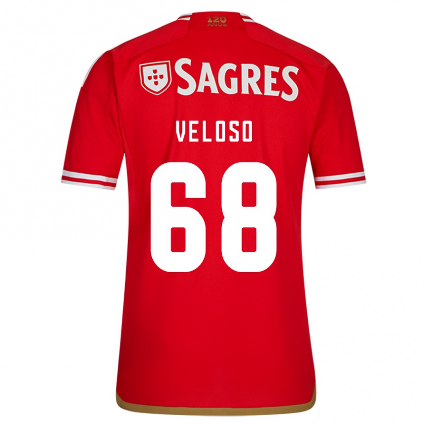 Men  João Veloso #68 Red Home Jersey 2023/24 T-Shirt Canada