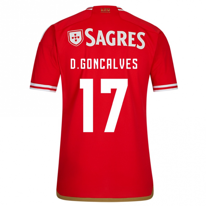 Men  Diogo Goncalves #17 Red Home Jersey 2023/24 T-Shirt Canada