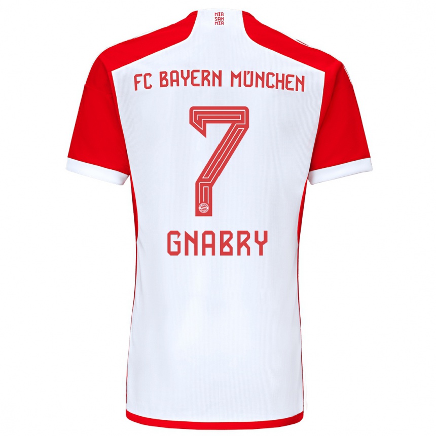 Homme Football Maillot Serge Gnabry #7 Rouge Blanc Tenues Domicile 2023/24 Canada