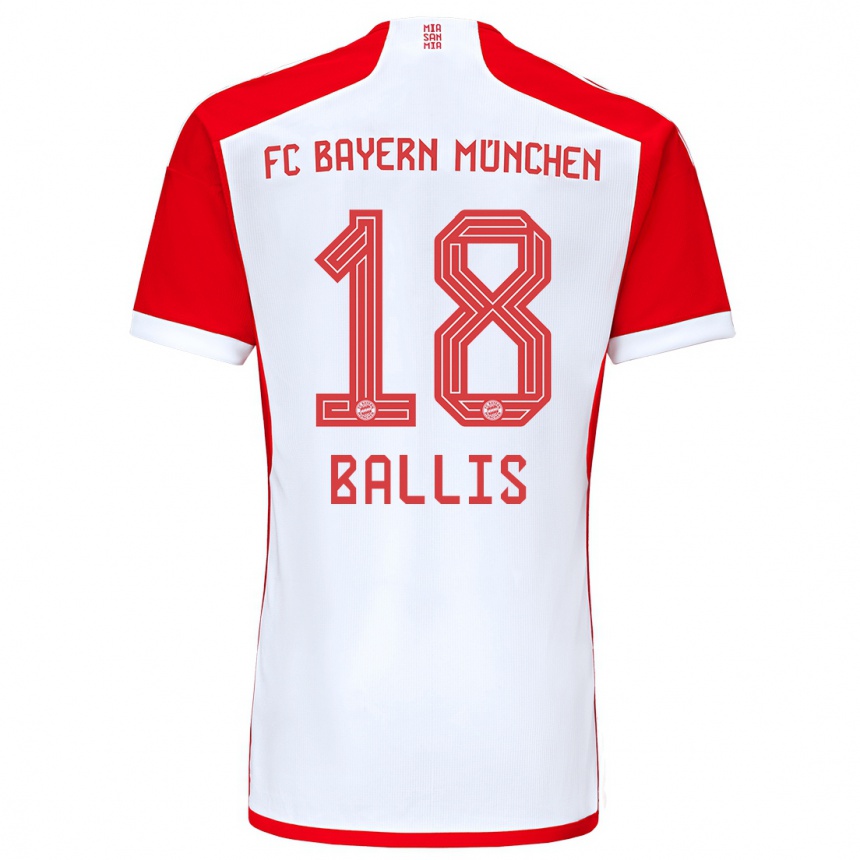 Homme Football Maillot Benjamin Ballis #18 Rouge Blanc Tenues Domicile 2023/24 Canada