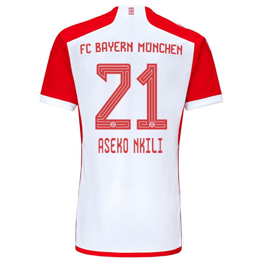 Homme Football Maillot Noel Aseko Nkili #21 Rouge Blanc Tenues Domicile 2023/24 Canada