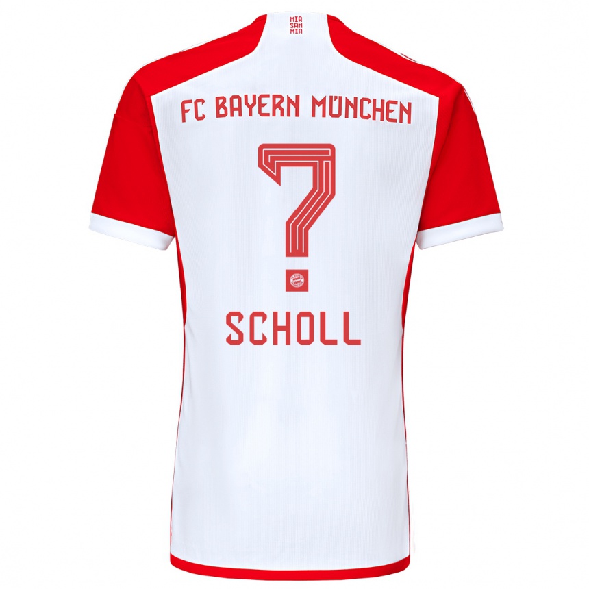 Men  Paul Scholl #0 Red White Home Jersey 2023/24 T-Shirt Canada