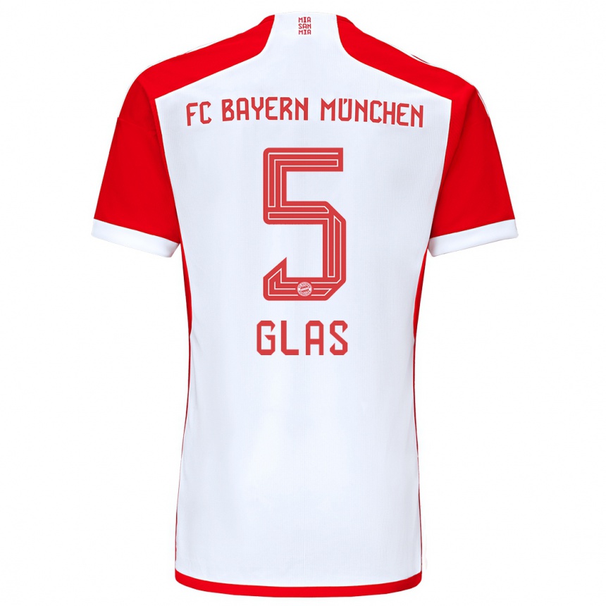 Homme Football Maillot Hanna Glas #5 Rouge Blanc Tenues Domicile 2023/24 Canada