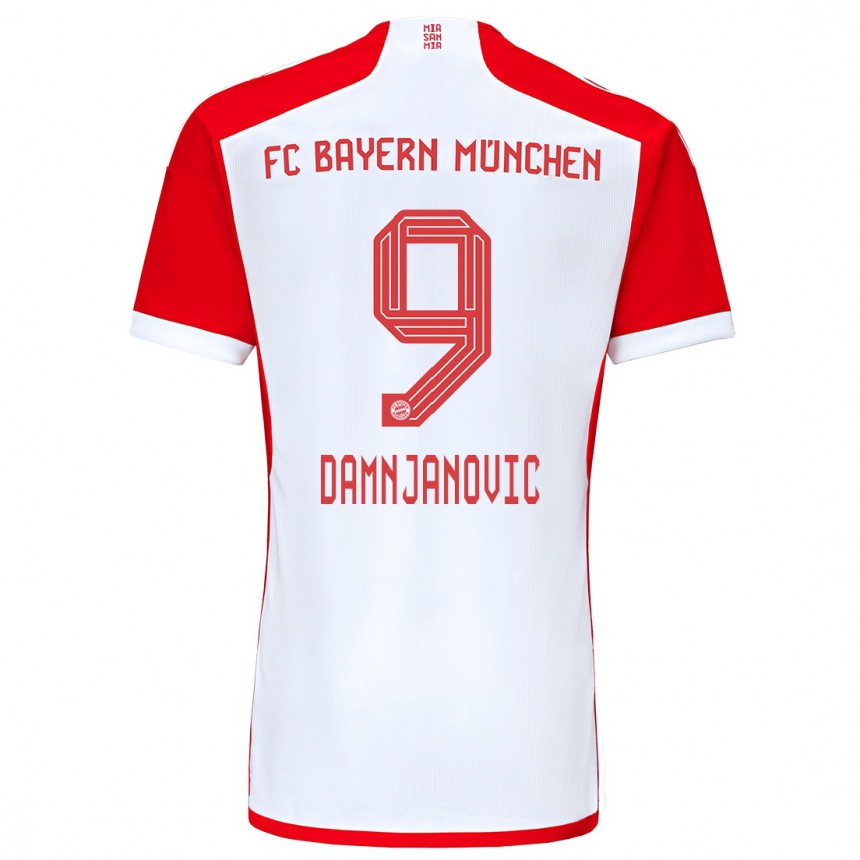 Men  Jovana Damnjanovic #9 Red White Home Jersey 2023/24 T-Shirt Canada