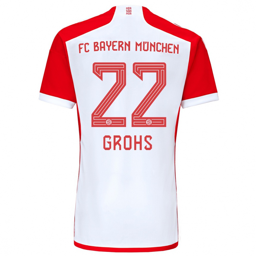 Homme Football Maillot Maria Luisa Grohs #22 Rouge Blanc Tenues Domicile 2023/24 Canada