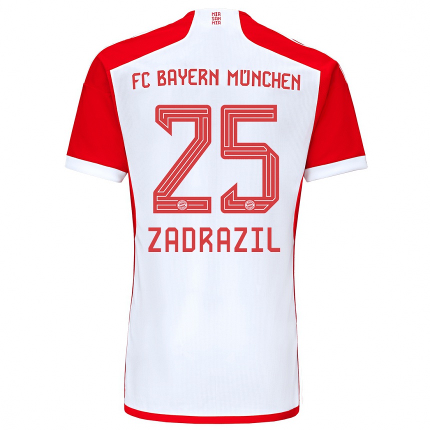 Homme Football Maillot Sarah Zadrazil #25 Rouge Blanc Tenues Domicile 2023/24 Canada