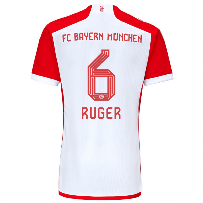 Homme Football Maillot Kurt Ruger #6 Rouge Blanc Tenues Domicile 2023/24 Canada